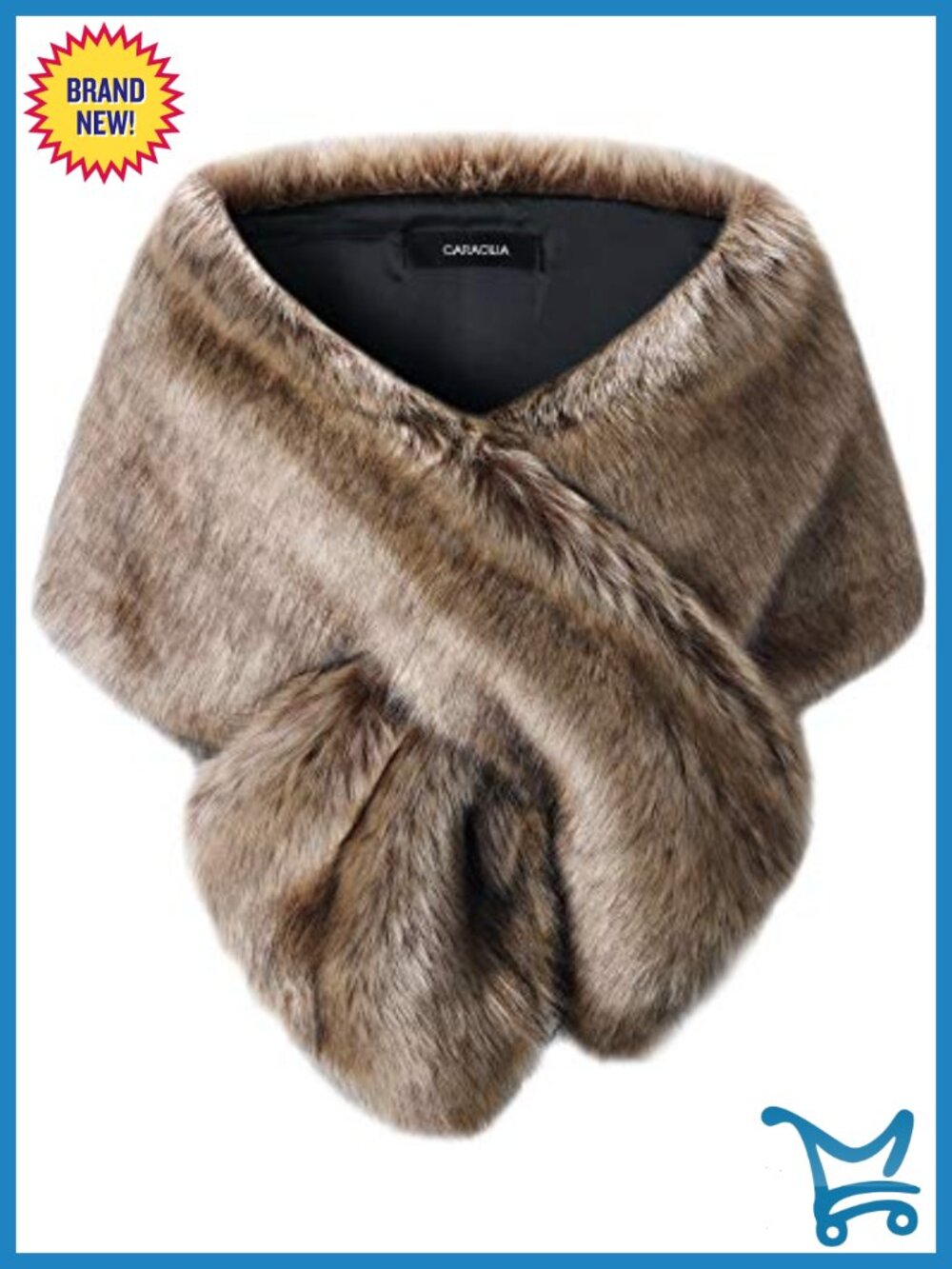 Luxury Faux Fur Wrap Cape Shawl for Wedding Party